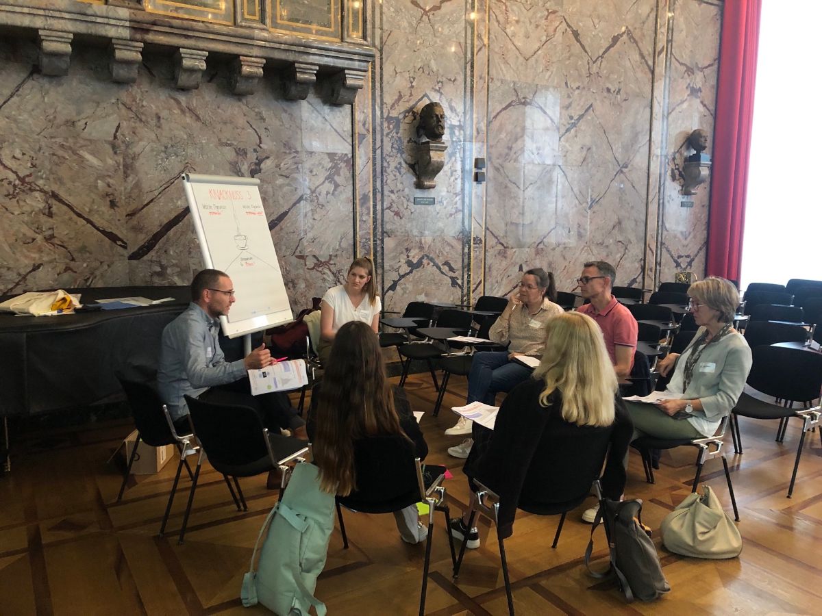 Gruppe im World Café mit Beat Rechsteiner